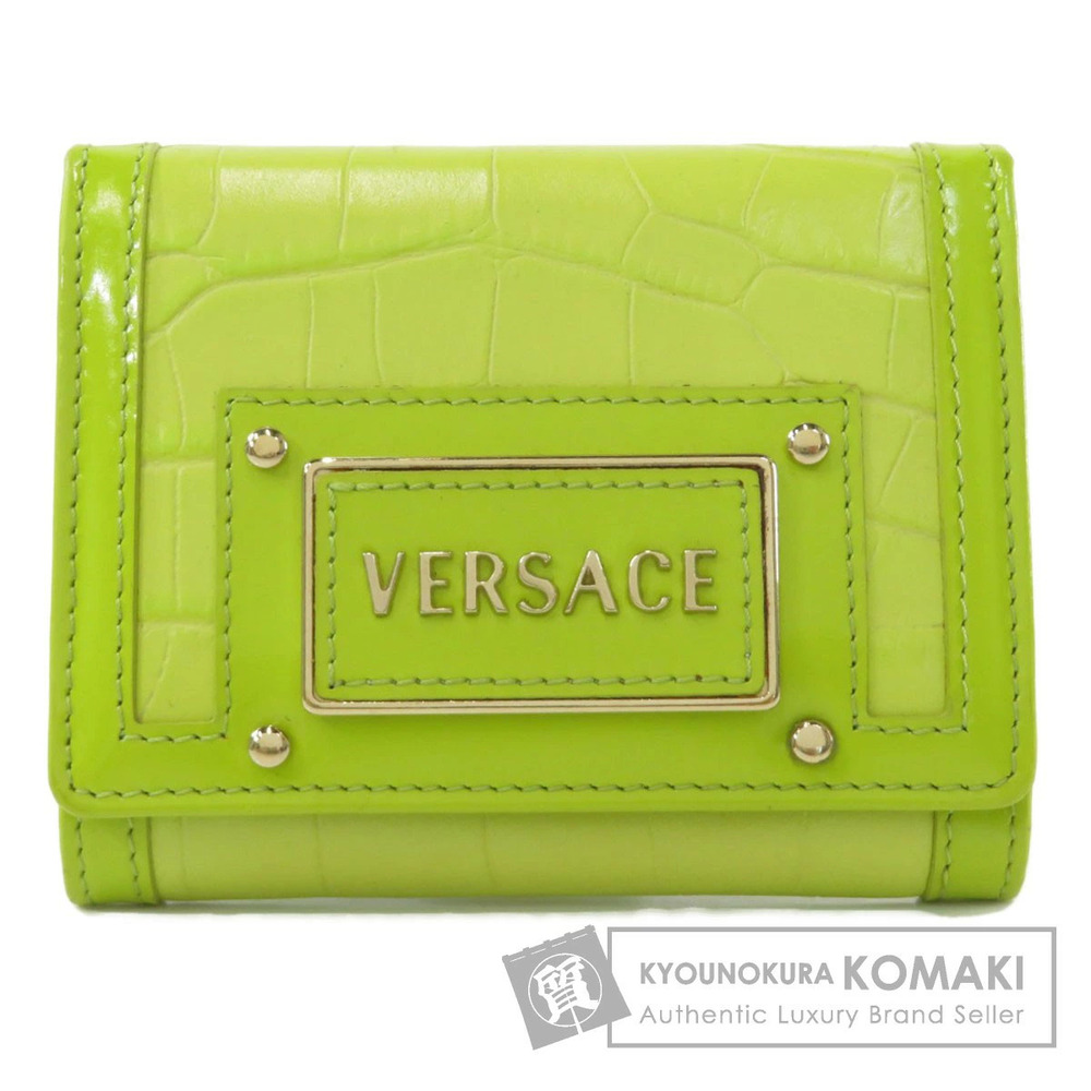 Gianni Versace Embossed Bi fold Wallet Leather